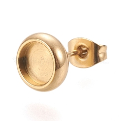 Ion Plating(IP) 304 Stainless Steel Stud Earring Settings&nbsp;X-STAS-K202-05B-G