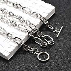 Non-Tarnish Unisex 304 Stainless Steel Figaro Chain Necklaces&nbsp;X-NJEW-H215-03P