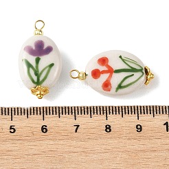 Hand Painted Porcelain Floral Pendants&nbsp;PALLOY-JF05909