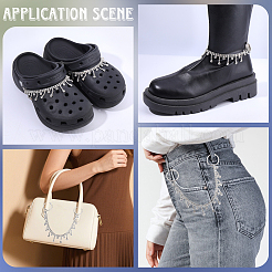 2Pcs Iron & Resin Rhinrstone Shoe Decoration Chain&nbsp;DIY-CY0002-48