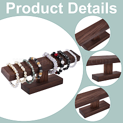 T Bar Wooden Watch Organizer Display Stands&nbsp;ODIS-WH0099-209B