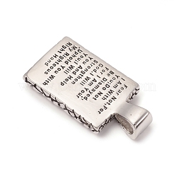 304 Stainless Steel Bible Pendants&nbsp;STAS-I132-17ASG