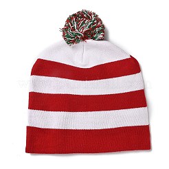 LED Light Up Christmas Acrylic Fibers Yarn Cuffed Beanies Cap&nbsp;AJEW-F063-04