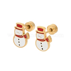 Christmas 304 Stainless Steel Stud Earrings&nbsp;EJEW-A144-01B-G