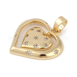Brass Micro Pave Clear Cubic Zirconia Pendants&nbsp;ZIRC-M001-14G