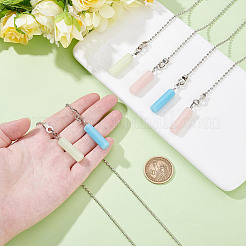 6Pcs 3 Colors Synthetic Luminous Stone Charms Ceiling Fan Pull Chain Extenders&nbsp;HJEW-NB00240