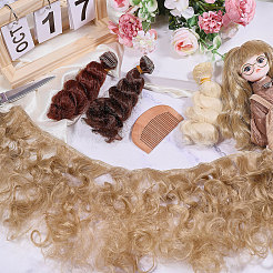 4Pcs 4 Colors High Temperature Fiber Long Curly Hairstyle Doll Wig Hair&nbsp;DOLL-GL0001-03