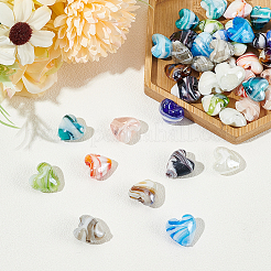 50Pcs 10 Colors Handmade Lampwork Beads&nbsp;LAMP-WR0001-01