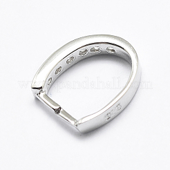 Anti-Tarnish Rhodium Plated 925 Sterling Silver Micro Pave Cubic Zirconia Pendant Bails&nbsp;STER-E053-09P