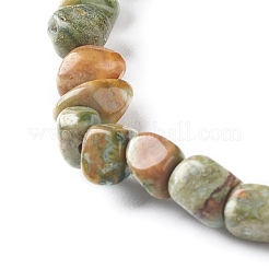 Natural Rhyolite Jasper Chip Beads Bracelet for Girl Women&nbsp;BJEW-JB06748-11