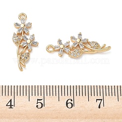 Brass Micro Pave Clear Cubic Zirconia Pendants&nbsp;KK-D261-12G