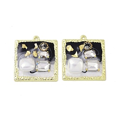 Rack Plating Alloy Enamel Pendants&nbsp;FIND-I038-15