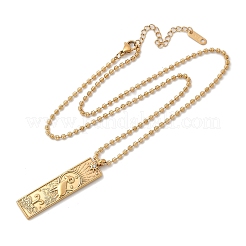 304 Stainless Steel Clear Cubic Zirconia Rectangle Constellation Pendant Necklaces for Women Men&nbsp;NJEW-S435-01G-A