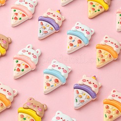 30Pcs 5 Styles Opaque Resin Imitation Animal Pizza Cabochons&nbsp;RESI-CJ0003-67