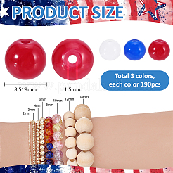 570Pcs 3 Colors Baking Paint Imitation Jade Glass Round Beads&nbsp;DGLA-PH0001-23