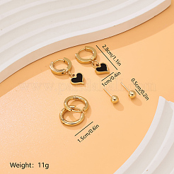 3 Pairs Elegant Stainless Steel Earring Sets&nbsp;OF1161-1