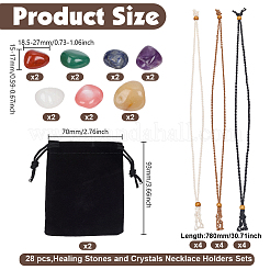 12Pcs 3 Colors Waxed Polyester Cord Macrame Pouch Pendant Slider Necklace Making&nbsp;NJEW-GO0001-24