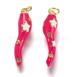 Brass Enamel Pendants&nbsp;KK-B026-15G-B
