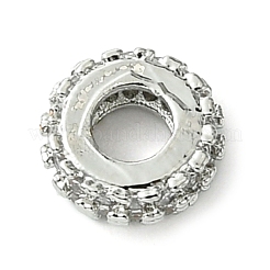 Rack Plating Brass Clear Cubic Zirconia European Beads&nbsp;KK-G501-06B-P