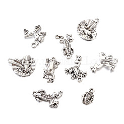 Tibetan Style Alloy Frog Shape Pendants & Rhinestone Settings&nbsp;TIBEP-TA0002-34AS-RS