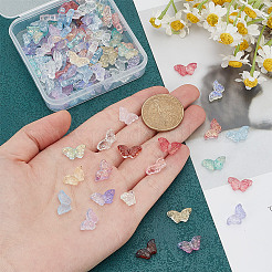100Pcs Transparent Spray Painted Glass Beads&nbsp;GLAA-HY0001-41