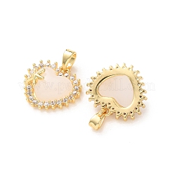 Brass Micro Pave Clear Cubic Zirconia Pendants&nbsp;KK-A304-26G