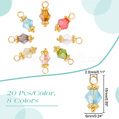 160Pcs 8 Colors Electroplate Glass Pendants&nbsp;PALLOY-AB00094