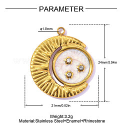 304 Stainless Steel Enamel Pendants&nbsp;STAS-OY016-13G