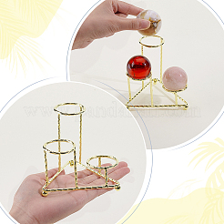 3-Slot Stainless Steel Crystal Ball Organizer Riser Holder&nbsp;ODIS-WH0043-194