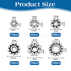 660Pcs 6 Styles Tibetan Style Beads&nbsp;TIBEB-PH0005-34