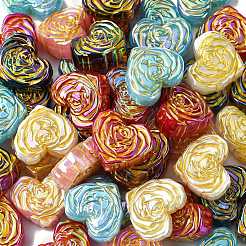 50Pcs Plating Opaque Acrylic Beads&nbsp;MACR-CJ0001-89