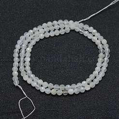 Natural White Moonstone Beads Strands&nbsp;G-E411-07-3mm