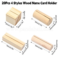 20Pcs 4 Styles Wood Name Card Holder&nbsp;AJEW-CJ0001-43