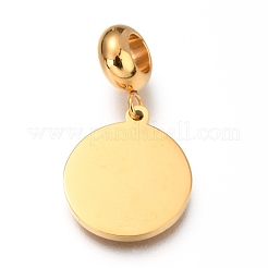 Ion Plating(IP) 304 Stainless Steel European Dangle Charms&nbsp;OPDL-L013-40D