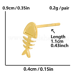 304 Stainless Steel Ocean Fishbone Stud Earrings&nbsp;DU5049-2