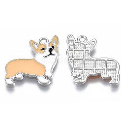 Rack Plating Alloy Enamel Dog Pendants&nbsp;LS-PALLOY-T075-160