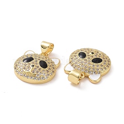 Brass Micro Pave Clear Cubic Zirconia Pendants&nbsp;ZIRC-F134-21G-01