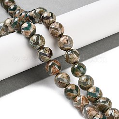 Natural Tibetan Wave Pattern dZi Agate Beads Strands&nbsp;G-B084-A01-01