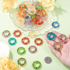 40Pcs 10 Colors Baking Paint and Golden Metal Enlaced Glass Beads&nbsp;DGLA-TA0001-65
