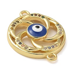 Rack Plating Brass Colorful Cubic Zirconia Vortex Connector Charms&nbsp;KK-K392-08G-02