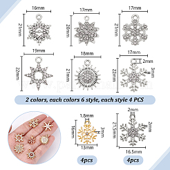 PandaHall Elite 56Pcs 14 Style Alloy Rhinestone Pendants&nbsp;FIND-PH0025-63