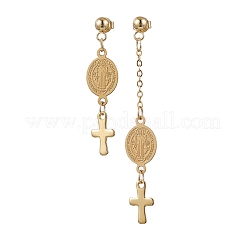 Brass Cable Chains Long Dangle Stud Earrings for Women&nbsp;EJEW-JE06224