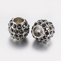 Alloy Rhinestone European Beads&nbsp;PALLOY-F200-03G