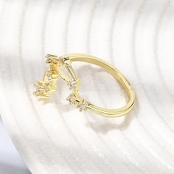 Brass Micro Pave Cubic Zirconia Finger Rings for Women&nbsp;CU-CBAE7DF-14G-01