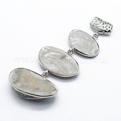 Brass Abalone Shell Oval Big Pendants&nbsp;SSHEL-F0006-05
