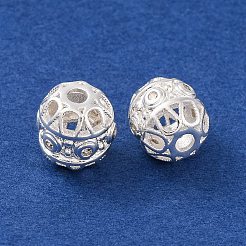 Brass Micro Pave Clear Cubic Zirconia Beads&nbsp;KK-S389-15S