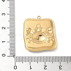 304 Stainless Steel Epoxy Resin with Natural Shell and Sequins Inside Pendants&nbsp;STAS-L026-17G-C04