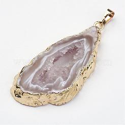 Natural Geode Agate Pendants&nbsp;G-G950-02G