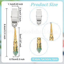 Gemstone Bullet Pendant Credit Card Clip Puller&nbsp;AJEW-PH01538
