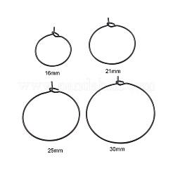 24Pcs 4 Size 316L Surgical Stainless Steel Hoop Earring Findings&nbsp;X1-STAS-ZZ0001-03EB